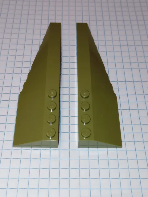2 Lego 42060 R and 42061 L 12 by 3 Olive Green Wedge Wings Chima Star Wars IRL p