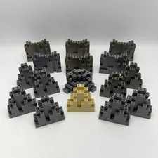 LEGO Lot of 16 Rock Panels 6082 BURP 6083 LURP 23996 MURP Tan Dark Bluish Gray