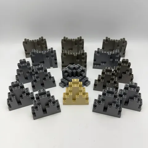 LEGO Lot of 16 Rock Panels 6082 BURP 6083 LURP 23996 MURP Tan Dark Bluish Gray
