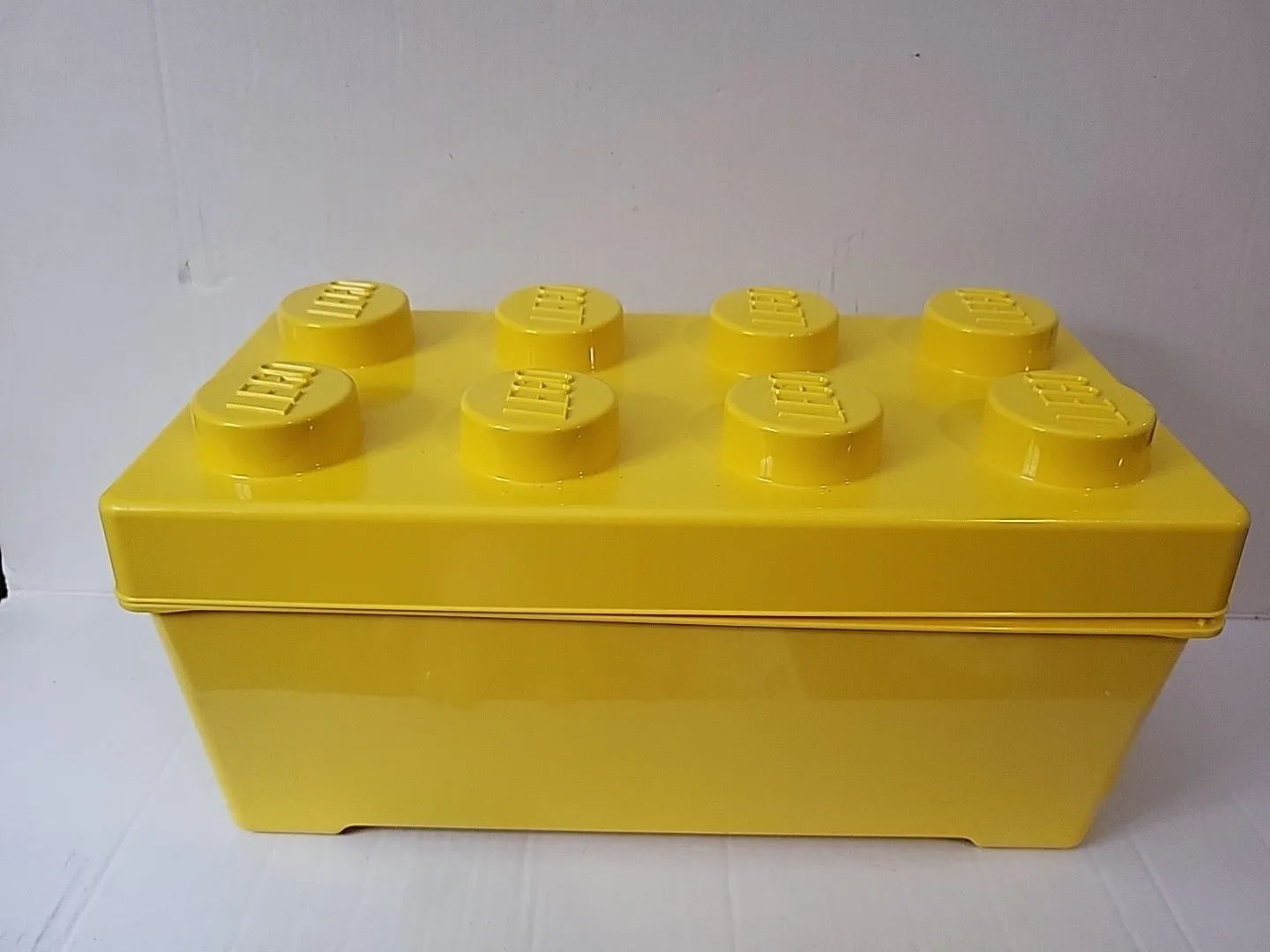 Authentic Lego Block Storage Container Group 2012 Yellow 8 Stud 14"x6.5" EMPTY