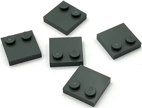 Lego 5 New Dark Bluish Gray Tiles Modified 2 x 2 with Studs on Edge Parts