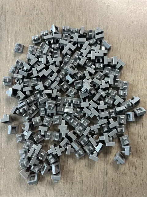 LEGO 15712 Dark Bluish Gray Tile Modified 1x1 with Open O Clip 189 Pieces