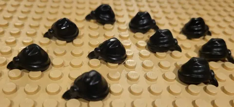 LEGO x 10 Black Minifigure, Headgear Hat, Cloth Wrap / Bandana with Single Tail