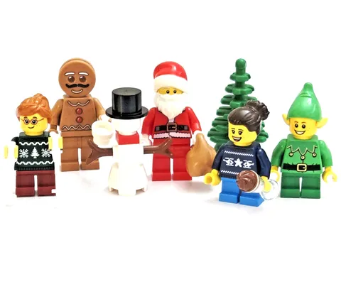 LEGO Christmas Minifigure Lot Santa Snowman Elf Gingerbread Ugly Sweater Bundle