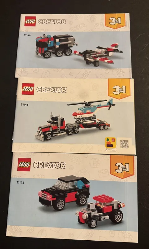 LEGO Creator 3-in-1 Flatbed Truck with Helicopter 31146 Instruction Manual Bo...
