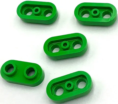 Lego 5 New Bright Green Plates Round 1 x 2 with Open Studs Parts
