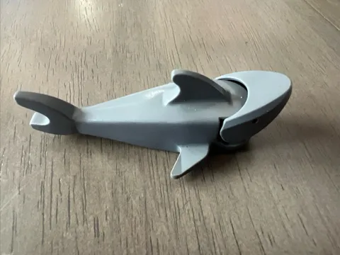 LEGO 2547c03 Dark Bluish Gray Shark Rounded Nose Debossed Eyes