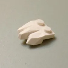 Lego x1 White Modified 1x2 Plate, Three Rock Fingers, 27261 (028-297)