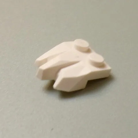 Lego x1 White Modified 1x2 Plate, Three Rock Fingers, 27261 (028-297)