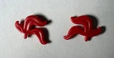 LEGO Red Triple Plume Flame Feather 64647 Minifigure Accessory Lot of 2