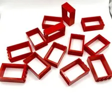 LEGO Large lot Red Door, Frame 2 x 4 x 5 inv.615