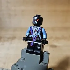 LEGO Plastic Armored Cyborg/Robot Minifigure Black/Light Blue w/ Red Eye