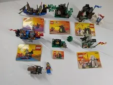 Vintage LEGO Castle Lot of 6 Sets: 6018, 6034, 1480, 1547, 1596, 1624 Minifigs 