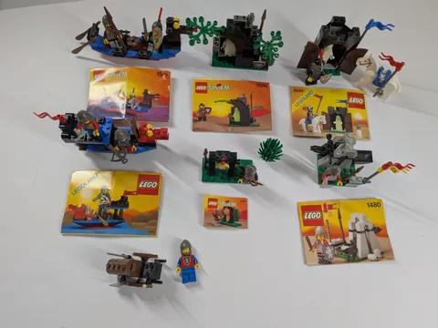 Vintage LEGO Castle Lot of 6 Sets: 6018, 6034, 1480, 1547, 1596, 1624 Minifigs 