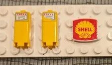 LEGO Vintage Accessory Gas Petrol Pumps Shell 1960s 1:87 HO Scale