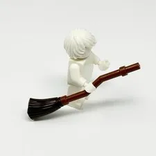 90826 LEGO Utensil BROOM Bristles Bar Bent Handle Dark & Reddish Brown (1)