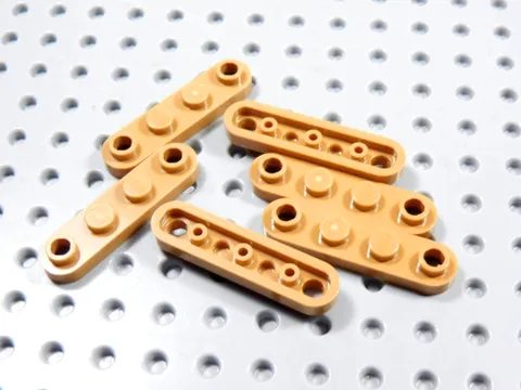 LEGO Lot of 6 Medium Nougat 1x4 Rounded Corner Plates w/ Open End Studs BK
