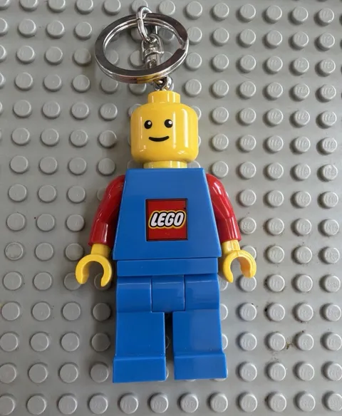LEGO Minifigure Man Blue Keychain Flashlight LED 3" Flashlight - Tested Works