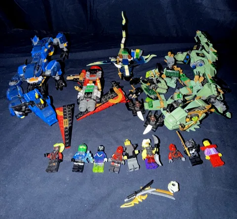 Lego Ninjago Green Mech Dragon Stormbringer Minifigures Weapons Loose Incomplete