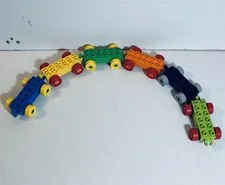 Lego Duplo Train Car Base Wheels 2x6 Red Yellow Blue Green Orange Black Lot of 6