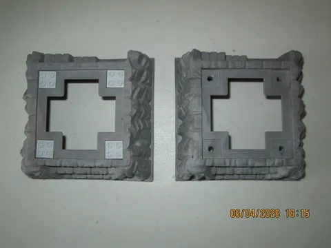 LEGO 2 x 53588 Gray Raised Mountain Baseplate 16x16