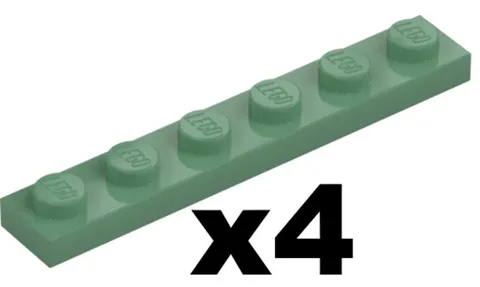 Lego 4 New PLATE Sand Green 1 x 6 Part 3666 71818 GR5