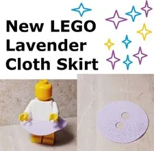 New LEGO Skirt Cloth Round Fits Minifigure Legs Stretchy Lavender Purple Light