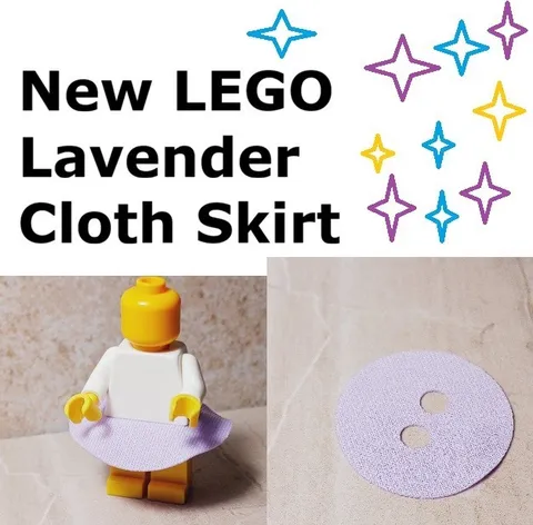 New LEGO Skirt Cloth Round Fits Minifigure Legs Stretchy Lavender Purple Light