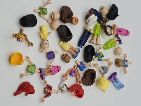 LEGO Friends Minifigure Parts Bulk Lot - Heads Hair Arms Legs Torsos Accessories