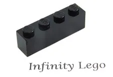 20 LEGO Black Bricks 1 x 4 (3010) - (20 Pieces)