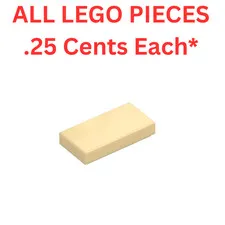 LEGO Tile 1x2 with Groove Tan 3069 - Genuine LEGO Parts Pieces Bulk
