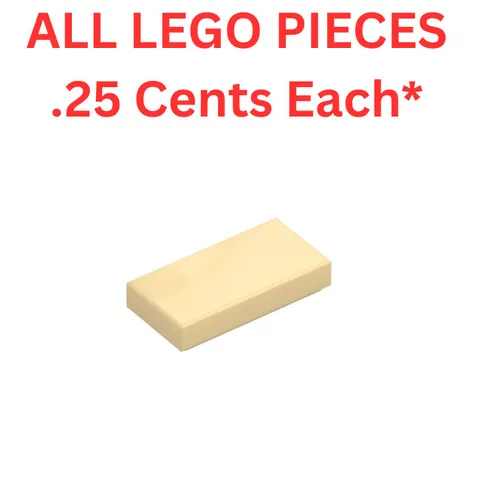 LEGO Tile 1x2 with Groove Tan 3069 - Genuine LEGO Parts Pieces Bulk