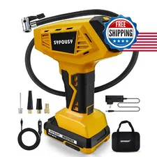 Sypousy Tire Inflator Portable Air - 160Psi Cordless Tire Pump Dual