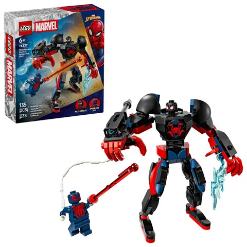 LEGO Marvel Miles Morales Mech vs. Spider-Man 2099 Building Toy Multicolor