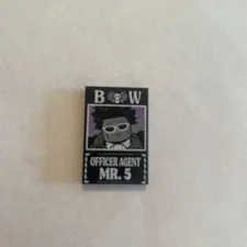 LEGO One Piece 75646 Baroque  Works Wanted Poster Officer Agent Mr. 5 Dossier BW