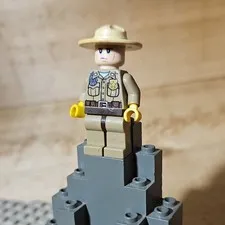 LEGO Plastic Park Ranger Minifigure w/ Tan Ranger Hat & Gray Uniform