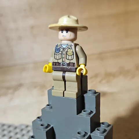 LEGO Plastic Park Ranger Minifigure w/ Tan Ranger Hat & Gray Uniform