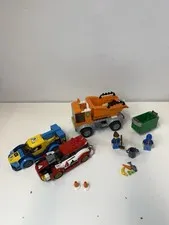 Lego City Set Lot 60220 Garbage Truck With Race Cars Incomplete