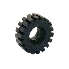 LEGO 4x Vintage Black Tire 21mm D. x 9mm Offset Tread Medium inv.631
