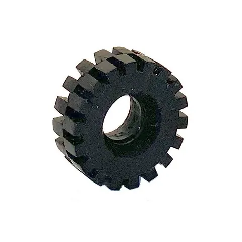 LEGO 4x Vintage Black Tire 21mm D. x 9mm Offset Tread Medium inv.631