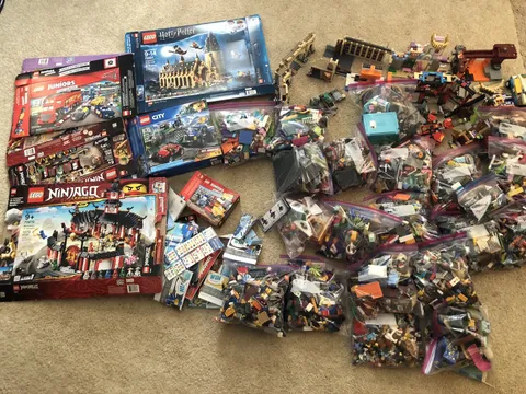 LEGO Lot 34 Lbs Complete & Incomplete Sets Boxes Manuals Ninjago Harry Potter +