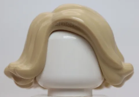 Lego Tan Minifigure Hair Female Short Wavy with Side Part