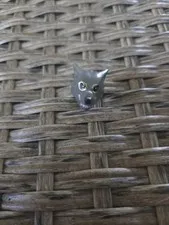 LEGO - Head, Modified Wolf, White Fangs & Gold Glasses Frames - Dark Bluish Gray