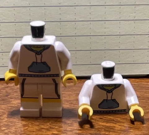 LEGO tennis Minifigure Torso & Legs Lot (2 Pieces) Printed White w/ Yellow Hands