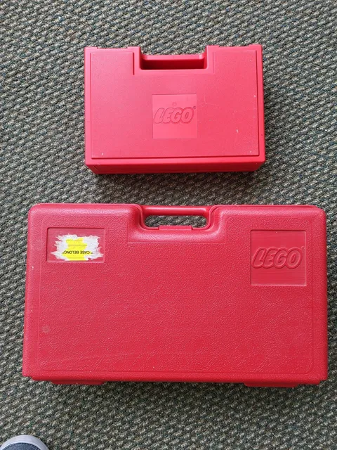 Vintage Lego Storage Carry Case LOT of 2 Container 16”x 10” and 11''x7 RED 1980s