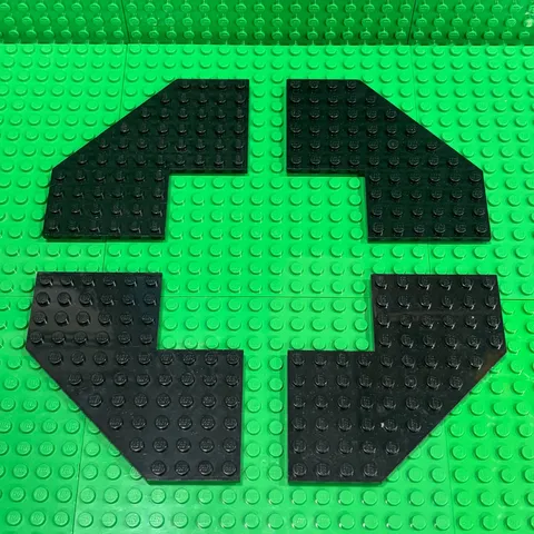 LEGO Wedge, Plate 10 x 10 with 4 x 4 Cutout & Cut Corner (2401) : Black Lot of 4