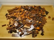 Lego Bulk Pieces Random Lot Brown Dark Brown Orange/Brown Chocolate Color Plate