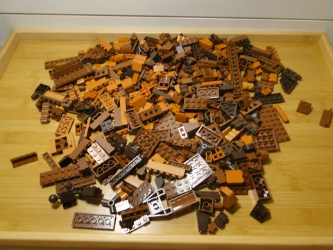 Lego Bulk Pieces Random Lot Brown Dark Brown Orange/Brown Chocolate Color Plate