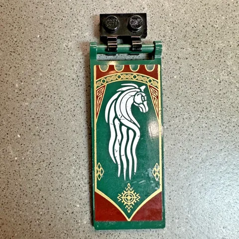 LEGO LOTR Rohan Banner Flag White Horse Helm's Deep 9474 Genuine Printed