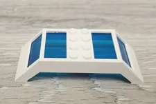 Lego 30343c01 White Window 4 x 10 x 2 Roof Slope Double Trans Dark Blue Glass